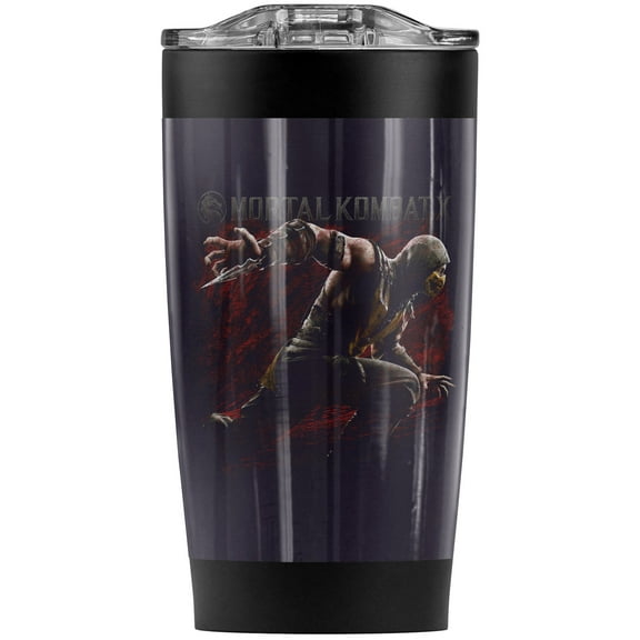 Mortal Kombat X/Scorpion Lunge Stainless Steel Tumbler 20 oz Coffee Travel Mug/Cup, Vacuum Insulated & Double Wall with Leakproof Sliding Lid | Great for Hot Drinks and Cold Beverages