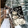 thumbnail image 2 of SM-XLHN Let It Snow Snowflake Snowman Christmas House Flag 28x40 Inch Double Sided, Black Winter Holiday Yard Outdoor Decorative Flag, 2 of 6