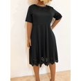 thumbnail image 3 of Uniexcosm Women Summer Casual Dresses Burnt Flower Hollow Short Sleeve Dress, 3 of 6