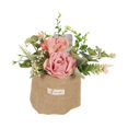 thumbnail image 4 of Flor colgante artificial con bolsa de arpillera, jarrón, simulación de rosa en maceta., 4 of 9