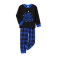 thumbnail image 4 of Burkashear Christmas Family Pajamas Matching Set Long Sleeve Star Tree Print Tops + Plaid Pants Set Loungewear, 4 of 9