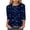 Dark Blue, variant on Women's Casual 3/4 Sleeve T-Shirts Round Neck Cute Tunic Tops Basic Tees Blouses Business Work Tee Top (Blue, XL)