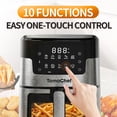 thumbnail image 3 of TomaChef 5.3QT Air Fryer, Black and Stainless Steel - Viewing Window, 10 Preset Menus, 3 of 9