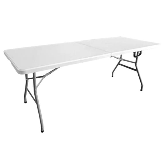Pemberly Row Contemporary 6 FT Granite White Space-saving Folding Table