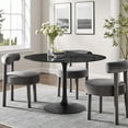 thumbnail image 2 of Modway Lippa 48" Round Artificial Marble Dining Table in Black Black, 2 of 8