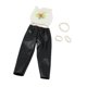 thumbnail image 1 of 5pcs Precioso Top sin Mangas + Pantalones Largos Negros + Collar y Brazaletes para 18 Pulgadas Doll Sunnimix Traje de ropa de muñeca, 1 of 8