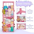 thumbnail image 2 of Stuffed Animal Storage Zoo Stuffed Animal Holder Space Save Vertical Stuffed Animals Storage PVC with Elastic Band and Net for Playroom Bedroom Nursery (Pink), 2 of 12