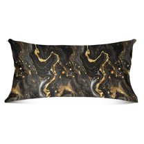 Luxury Black Gold Marble Plush Pillow Cases Body Size Ultra Soft Warm Pillowcases with Zipper 20"x54"