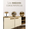 thumbnail image 3 of RED VELVET Mueble para TV Moderno, 2 Puertas, Estante Abierto, Blanco y Madera Natural, Patas Negras, 3 of 7