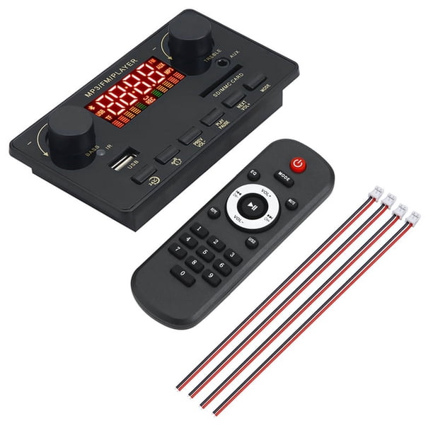 2X40W Amplificador Bluetooth 5.0 Reproductor de MP3 Placa Decodificadora WAV 12V MóDulo de Radio FM para AutomóVil Soporte TF USB AUX Manos (A)