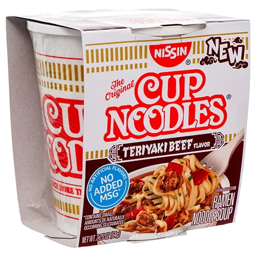 Nissin Cup Noodle 2.25 Oz Teriyaki Beef Wholesale, (12 Pack
