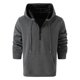 thumbnail image 3 of Sudadera con capucha cálida de manga larga con cremallera de gofre para hombre, color sólido, fresco, Otoño e Invierno, 3 of 3