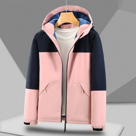 Herrnalise Men's And Women's Same Autumn And Winter Waterproof Windproof And Thickened All-in-one Outdoor Sports Warm Jacket Pink