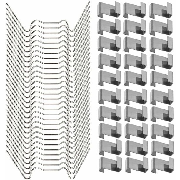 Clips de fijación para ventanas de vidrio de invernadero de acero inoxidable (clips de alambre para acristalamiento de invernadero de 50 W y clips de regazo para acristalamiento de invernadero de 50 JAMW Sencillez