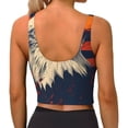 thumbnail image 4 of Goofa American Bald Eagle A Printed Sports Bras for Women, High Impact Running Bra Workout Crop Tank Tops Longline Sports Bra Push up-Large, 4 of 9