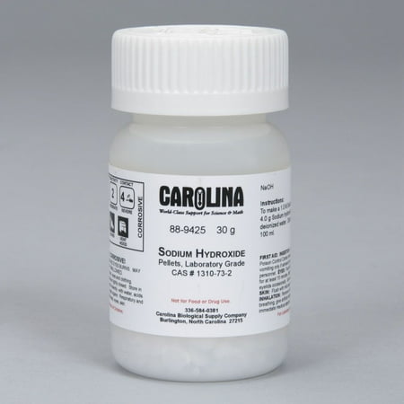 Sodium Hydroxide, Pellets, Laboratory Grade, 30 G