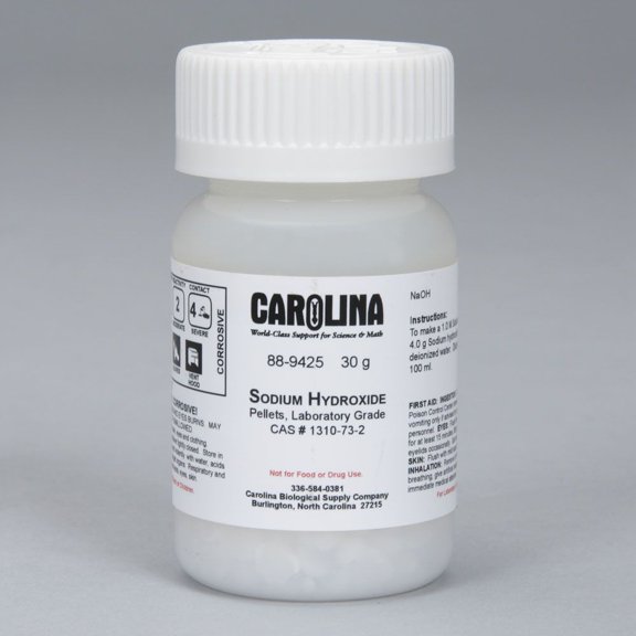 Sodium Hydroxide, Pellets, Laboratory Grade, 30 G