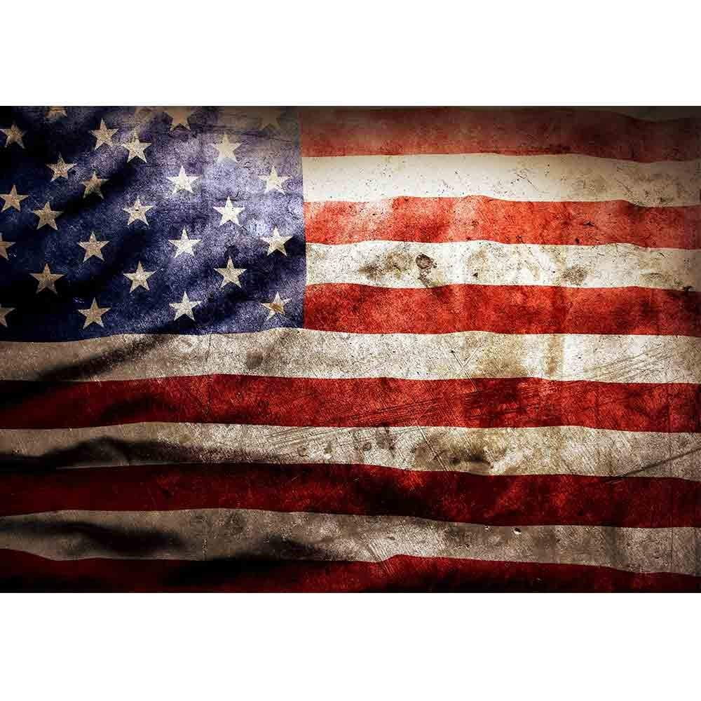 wall26 - Closeup of Grunge American Flag - Removable Wall Mural | Self-Adhesive Large Wallpaper - 100x144 inches