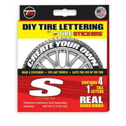 Tire Sticker 9766020180 Letter S Tire Stickers & Film, White - Pack of 4