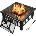 thumbnail image 1 of WLXIANG Outdoor Fire Pit, 32 Inch Firepit Table Metal Outdoor Fireplaces with Waterproof Cover for Outside Patio Camping (Bronze), 1 of 8