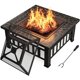 thumbnail image 1 of WLXIANG Outdoor Fire Pit, 32 Inch Firepit Table Metal Outdoor Fireplaces with Waterproof Cover for Outside Patio Camping (Bronze), 1 of 8