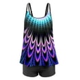 thumbnail image 4 of iTNHFP Plus Size Swimwear Women Two Piece Flowy Tankini Swimsuits with Boyshorts U Neck Swim Tank Tops Bathing Suits 2 Piece Swimwear 607, 4 of 5
