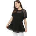 thumbnail image 3 of BluTop De Encaje Con Cuello Redondo TalGrande PaMujer Negro 4X, 3 of 7