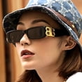 thumbnail image 3 of Gafas De Sol Cuadradas Vintage Marca Diseñador B Logo Mujer Rectangulares Pequeñas UV400, 3 of 4