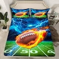 thumbnail image 2 of Manfei American Football Bed Sheets, Rugby Sport King Sheets, Football Field Sheet Set, Super Cozy Room Decor 4 Pieces, 2 of 7