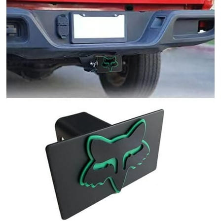 Custom 3D Metal Trailer Hitch Cover for 2'' Towing Rear Receiver Plug Cover Fox Emblem Cool Cars SUV Pickup Trucks Heavy Duty