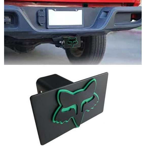 Custom 3D Metal Trailer Hitch Cover for 2'' Towing Rear Receiver Plug Cover Fox Emblem Cool Cars SUV Pickup Trucks Heavy Duty
