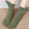 thumbnail image 4 of Fgnfyis Snow Socks for Women Lined Soft Velvet Slim Thermal Socks Winter Warm Floor Socks with Vertical Dark Green One Size, 4 of 5