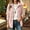 Pink, variant on Fleece Jacket for Women Checkered Jacquard Full Zip up Stand Collar Warm Winter Outerwear Textured Grid Casual Cozy Coat with Pockets for Daily Wear M