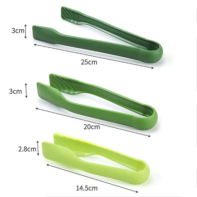 12 pinzas de plástico de 6/8/10 pulgadas para cocina, pinzas para alimentos, rejillas deslizantes (verde+rojo) (q) LingWen 9024715694584