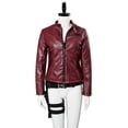 thumbnail image 4 of Disfraz de Claire para cosplay, chaqueta de cuero roja, disfraz para fiesta de carnaval y Halloween para mujer adulta, 4 of 5