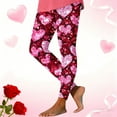 thumbnail image 6 of Gamivast Valentine's Day Leggings for Women Heart Printed Tummy Control Holiday Pants Trendy High Waist Pull on Legging Casual Party Stretchy Pant, 6 of 6