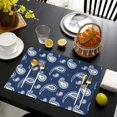 thumbnail image 3 of Blue Pioneer Flower and Paisley Pattern Summer Placemats Table Placemats Set Of 6-Linen Kitchen Washable Placemats Table Mats 11.8"x17.7" Non-Slip Heat Resistant, 3 of 5