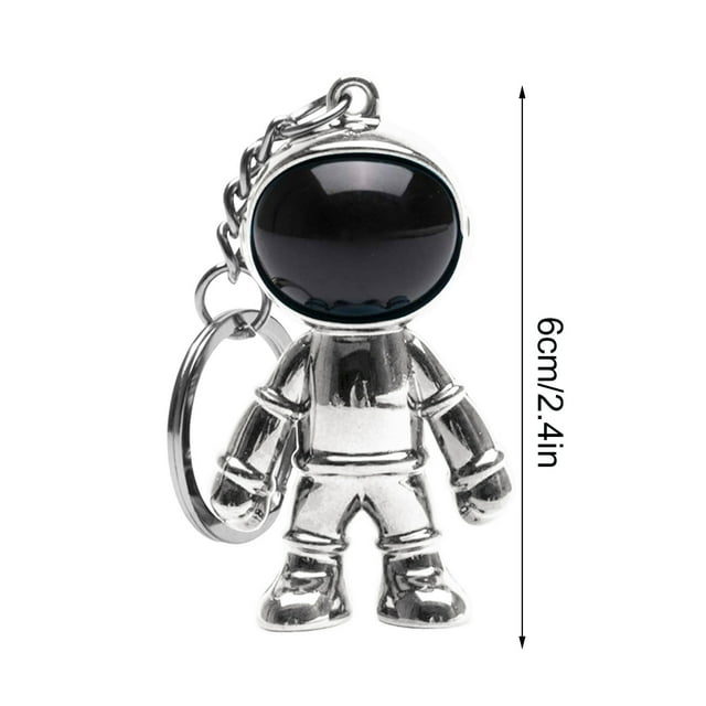 Astronaut Keychain with Silver Plating for Bag Purse Car Keys – Space-Themed Pendant Gift
