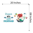 thumbnail image 4 of Oyster Shell Dream Big Little Mermaid Colorful Fish Salt Water Princess Creatures Seahorse Queen Sweet Dreams Bedtime Unicorn Lovely Dream Decorating Wall Decal Sticker - Size: 20 In X 8 In, 4 of 5