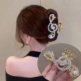 thumbnail image 2 of enjoywould Pince à Cheveux pour Femmes Filles Élégante Notes de Musique Incrustation Pince à Cheveux en Alliage Antidérapante Outil de Coiffure Accessoires de Mode, 2 of 6
