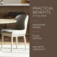 thumbnail image 3 of Maven Lane Gia Contemporary Dining Chair, Refined Grey w/ Taupe Fabric, Set of 8, 3 of 7