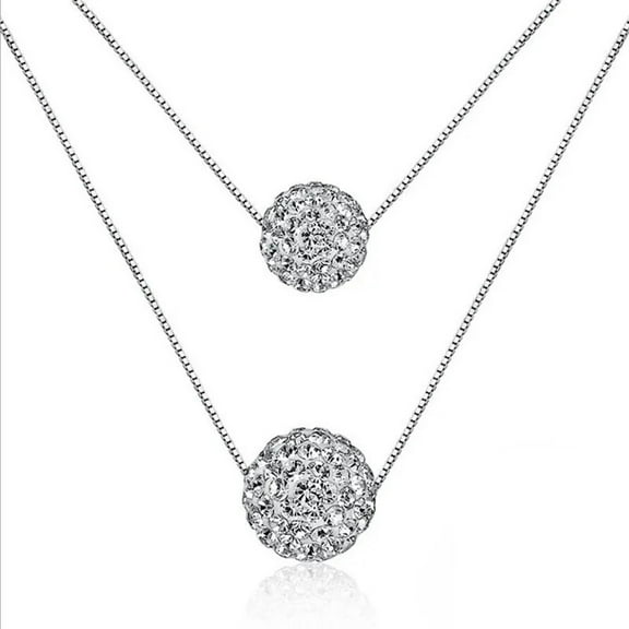 MIADEAL Lucky Balls Pendant Necklace in Gift Box, 1 CTTW Cubic Zirconia, 925 Sterling Silver