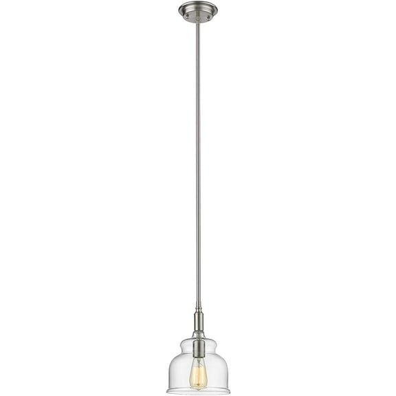 RADIANCE Goods Transitional 1 Light Brushed Nickel Ceiling Mini Pendant 8" Wide