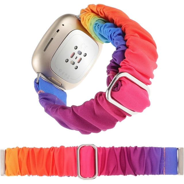 REQO Bracelets Réglables Compatibles avec Fitbit Versa 3/Versa 4/Sense/Sense 2 pour Femmes, Bracelet Extensible Confortable Élastique pour Montre Intelligente Bracelet en Tissu Doux