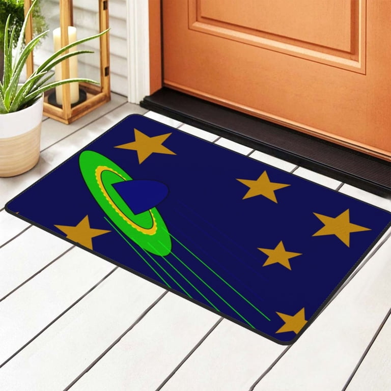 XMXY Space Alien UFO Area Rugs Doormat Outdoor Entrance, Facecloth