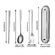 thumbnail image 3 of Juego de palillos de acero inoxidable 304 - Cubiertos portátiles de viaje de 3 piezas con funda - Utensilios reutilizables para acampar al aire libre, 3 of 9