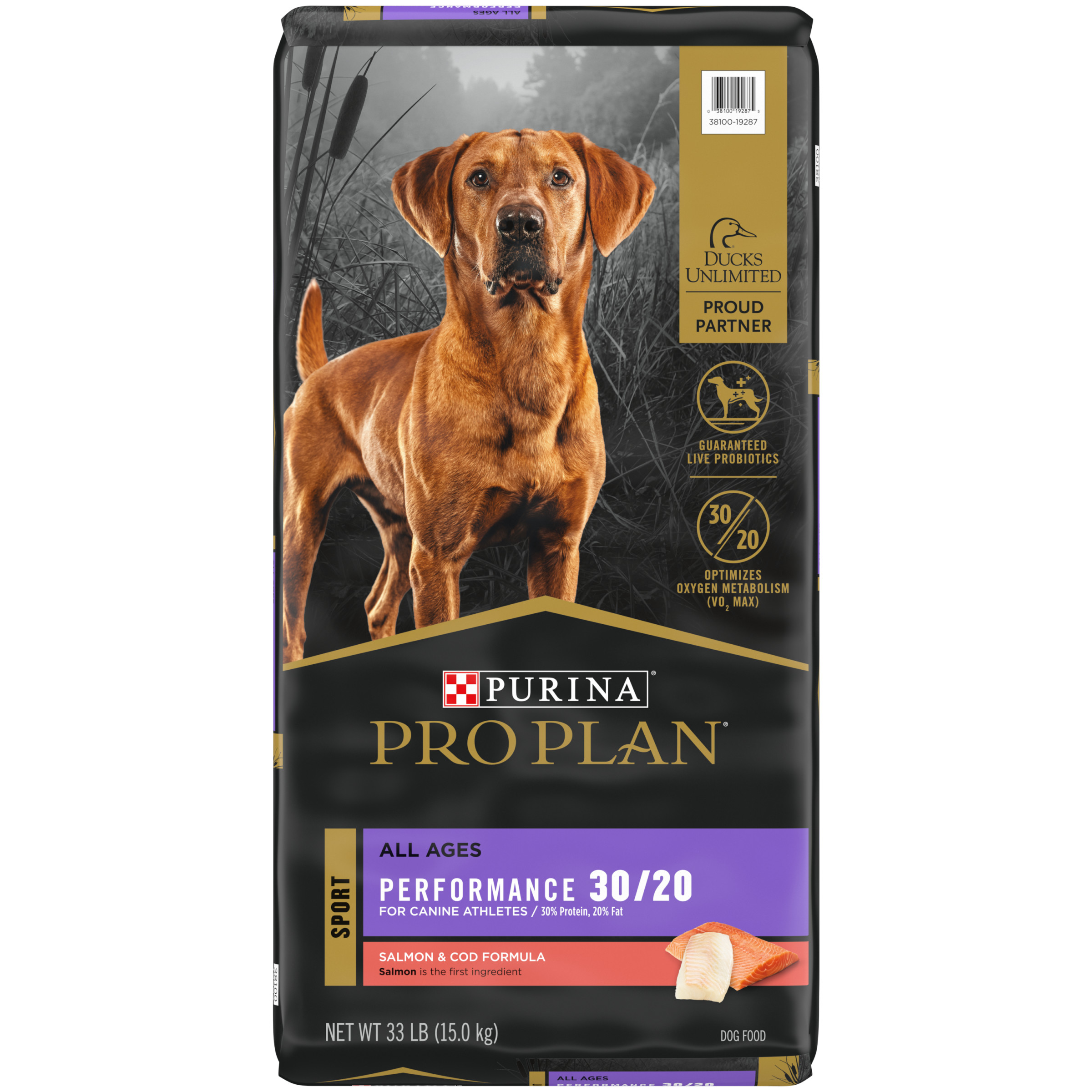 Purina Pro Plan Performance 30 20 Dry Dog Food Salmon Cod 33 Lb Bag 