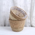 thumbnail image 5 of Cesta de flores de ratán de paja, cesta tejida creativa para el hogar, decoración para el balcón, sala de estar, maceta con plantas verdes, 5 of 5
