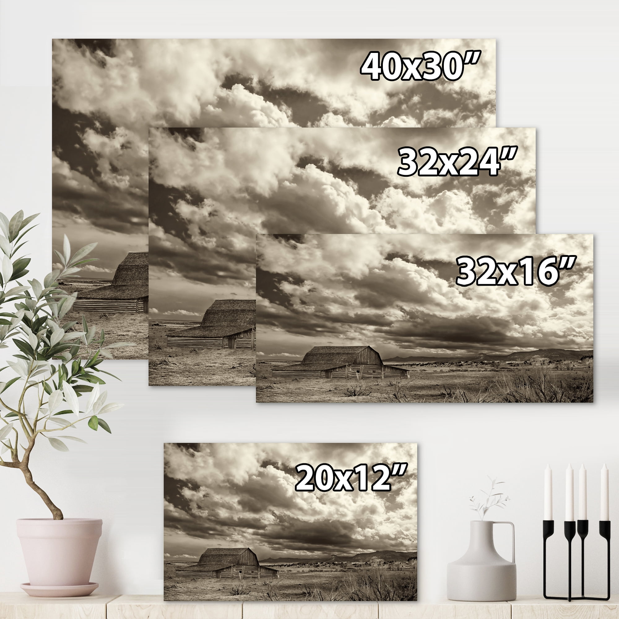 Designart ' Clouds After The Rain On The Prairie ' Traditional Canvas Wall Art Print