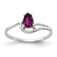 thumbnail image 1 of Solid 14k White Gold 6x4mm Pear Rhodolite Garnet January Red Gemstone Engagement Ring Size 5, 1 of 3
